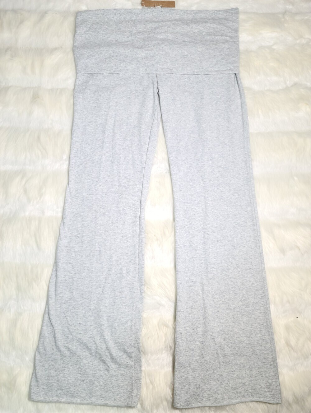 SKIMS Maternity Cotton Jersey Foldover Pants Light Heather Grey Women XL NEW